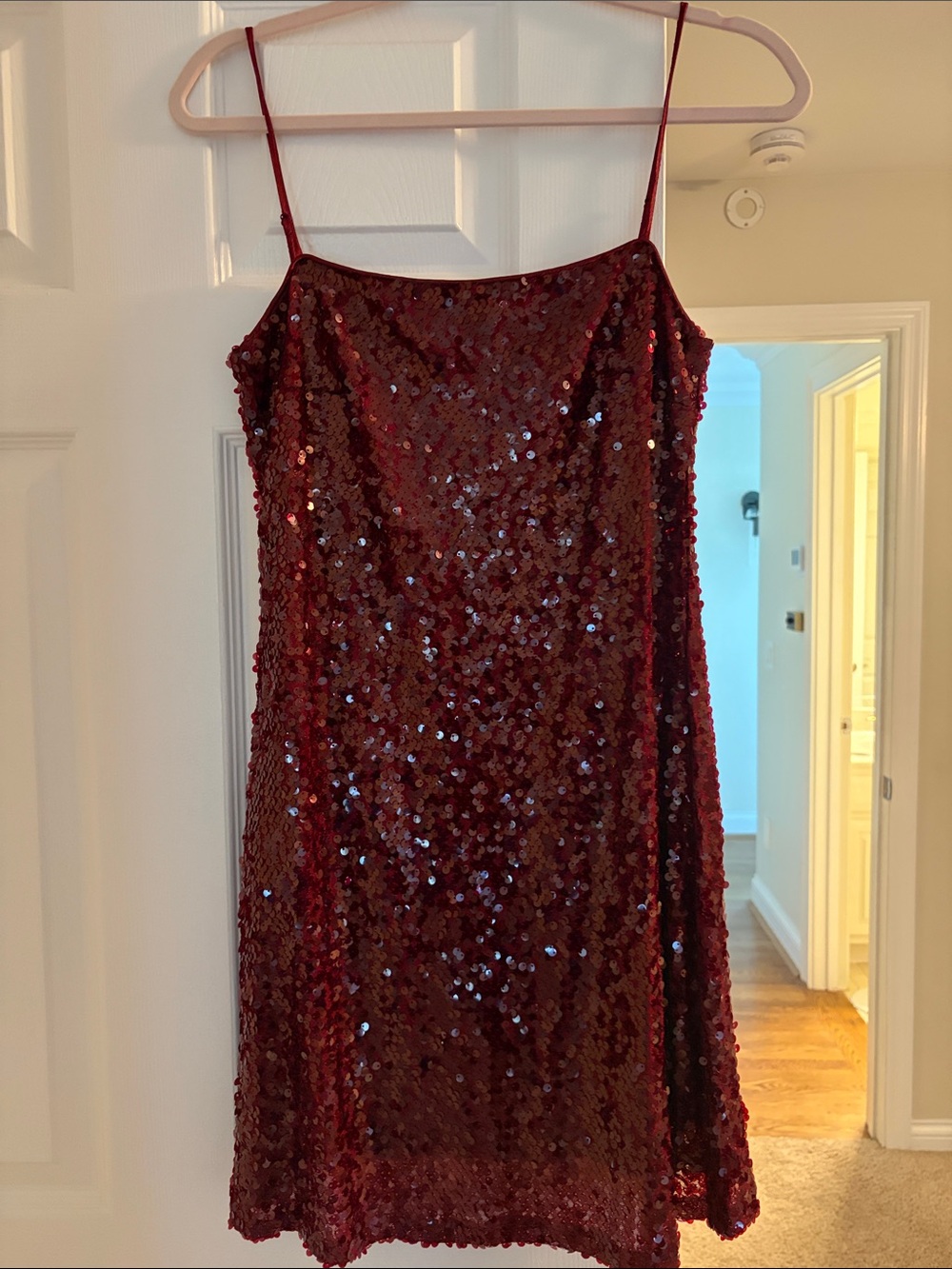 Women’s Burgundy Sequin Slip Dress